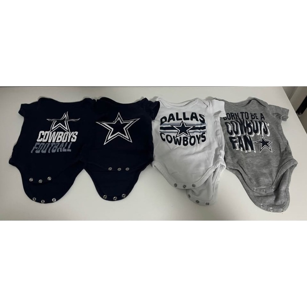NFL Dallas Cowboys Bodysuit Set Baby 3M Multi Good 4-Pack Short Sleeve Star Logo